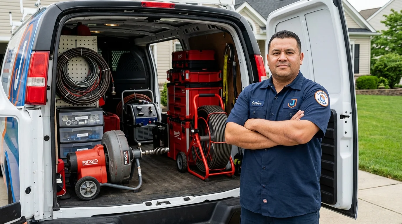Professional drain cleaning equipment and Johns Plumbing LLC plumber in Blairsville